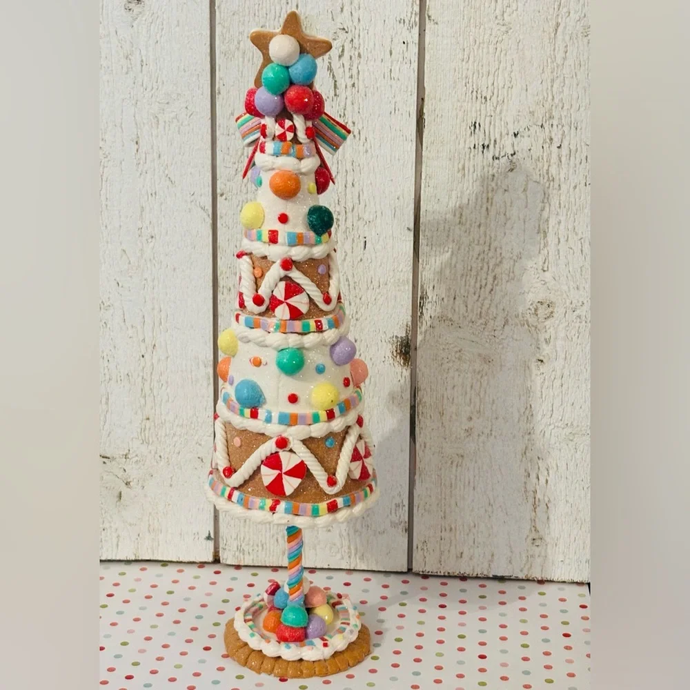 Cupcakes and Cashmere Gingerbread Candy Land Frosted Holiday‎ Christmas Tree NEW